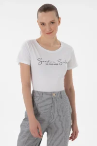 US Polo Assn. Women WHITE Crew Neck T-Shirt