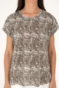 US Polo Assn. Women Mink Patterned Crew Neck T-Shirt - Image 6