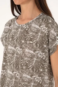 US Polo Assn. Women Mink Patterned Crew Neck T-Shirt - Image 7