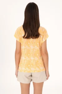 US Polo Assn. Women Orange Patterned Crew Neck T-Shirt - Image 5