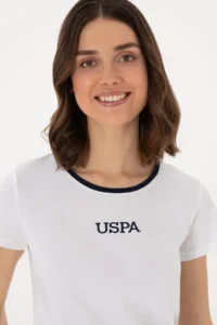 US Polo Assn. Women WHITE Crew Neck T-Shirt - Image 2
