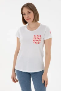 US Polo Assn. Women WHITE Crew Neck T-Shirt