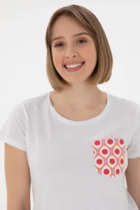 US Polo Assn. Women WHITE Crew Neck T-Shirt - Image 2