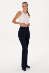 US Polo Assn. Women Navy Blue High Waist flared leg Leggings - Image 3