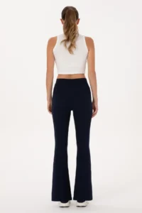 US Polo Assn. Women Navy Blue High Waist flared leg Leggings - Image 4