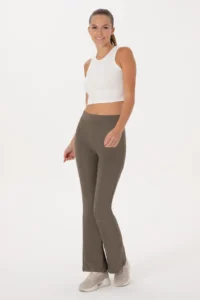 US Polo Assn. Women Mink High Waist flared leg Leggings - Image 2