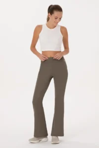 US Polo Assn. Women Mink High Waist flared leg Leggings - Image 3