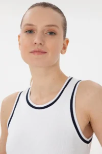 US Polo Assn. Women WHITE Sleeveless Crew Neck T-Shirt - Image 2