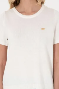 US Polo Assn. Women WHITE Crew Neck Knitwear T-Shirt - Image 6
