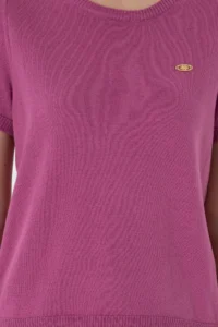 US Polo Assn. Women Fuchsia Crew Neck Knitwear T-Shirt - Image 6
