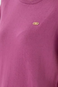 US Polo Assn. Women Fuchsia Crew Neck Knitwear T-Shirt - Image 7