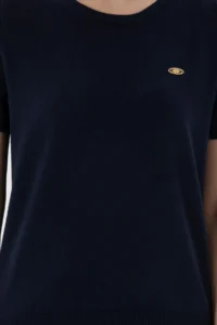 US Polo Assn. Women Navy Blue Crew Neck Knitwear T-Shirt - Image 6