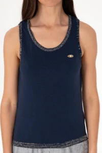 US Polo Assn. Women Navy Blue Crew Neck Knitwear T-Shirt - Image 6