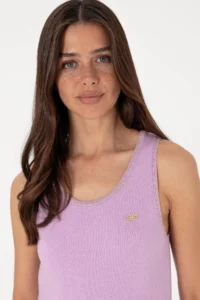 US Polo Assn. Women Lilac Crew Neck Knitwear T-Shirt - Image 2
