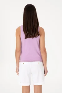 US Polo Assn. Women Lilac Crew Neck Knitwear T-Shirt - Image 5