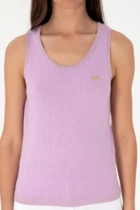 US Polo Assn. Women Lilac Crew Neck Knitwear T-Shirt - Image 6
