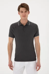 US Polo Assn. Men slim Fit Crew Neck Anthracite T-Shirt - Image 3