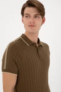 US Polo Assn. Men slim Fit Crew Neck Khaki T-Shirt - Image 2