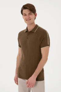 US Polo Assn. Men slim Fit Crew Neck Khaki T-Shirt - Image 3