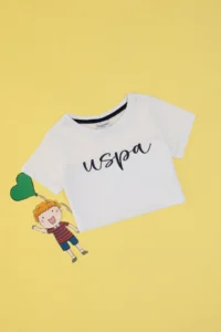US Polo Shirt Assn. Boys' Crew Neck WHITE T-Shirt