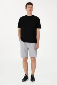 US Polo Assn. Men Gray Melange Knitting Shorts - Image 3