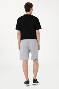 US Polo Assn. Men Gray Melange Knitting Shorts - Image 4