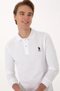 US Polo Shirt Assn. Men slim Fit Polo Shirt Shirt Collar WHITE Basic Sweatshirt - Image 2