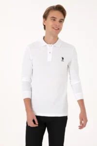 US Polo Shirt Assn. Men slim Fit Polo Shirt Shirt Collar WHITE Basic Sweatshirt - Image 3