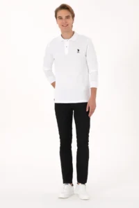 US Polo Shirt Assn. Men slim Fit Polo Shirt Shirt Collar WHITE Basic Sweatshirt - Image 4