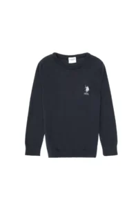 US Polo Shirt Assn. Boys' Navy Blue Crew Neck Basic Sweater
