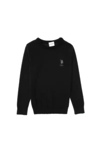 US Polo Shirt Assn. Boys' Black Crew Neck Basic Sweater