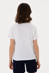 US Polo Assn. Women WHITE Crew Neck T-Shirt - Image 5