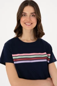 US Polo Assn. Women Navy Blue Crew Neck T-Shirt - Image 2