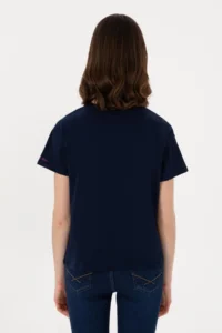 US Polo Assn. Women Navy Blue Crew Neck T-Shirt - Image 5