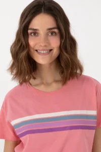 US Polo Assn. Women Pink Crew Neck T-Shirt - Image 2