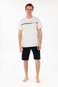 US Polo Shirt Assn. Men Crew Neck WHITE Pajama Set - Image 4