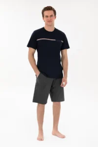 US Polo Shirt Assn. Men Crew Neck Navy Blue Pajama Set - Image 4