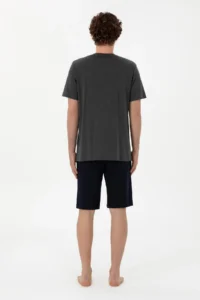 US Polo Shirt Assn. Men Crew Neck anthracite Melange Pajama Set - Image 5