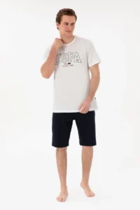 US Polo Shirt Assn. Men Crew Neck WHITE Pajama Set - Image 4