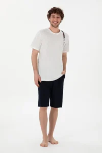 US Polo Shirt Assn. Men Crew Neck WHITE Pajama Set