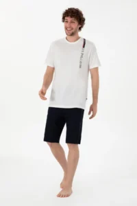 US Polo Shirt Assn. Men Crew Neck WHITE Pajama Set - Image 4