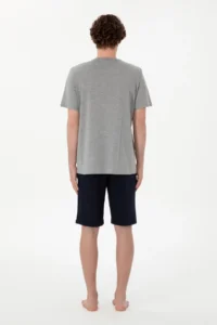 US Polo Shirt Assn. Men Crew Neck Gray Melange Pajama Set - Image 5