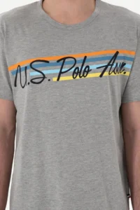 US Polo Shirt Assn. Men Crew Neck Gray Melange Pajama Set - Image 6
