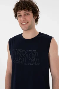 US Polo Shirt Assn. Men Crew Neck Navy Blue Pajama Set - Image 2