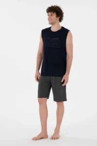 US Polo Shirt Assn. Men Crew Neck Navy Blue Pajama Set - Image 4