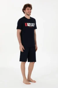 US Polo Shirt Assn. Men Crew Neck Navy Blue Pajama Set - Image 4