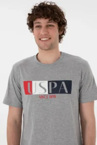 US Polo Shirt Assn. Men Crew Neck Gray Melange Pajama Set - Image 2