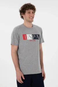 US Polo Shirt Assn. Men Crew Neck Gray Melange Pajama Set - Image 3