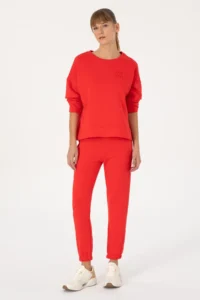 US Polo Assn. Women Red Crew Neck Basic Sweatshirt - Image 4