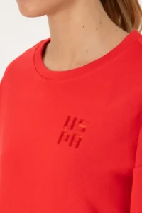 US Polo Assn. Women Red Crew Neck Basic Sweatshirt - Image 7